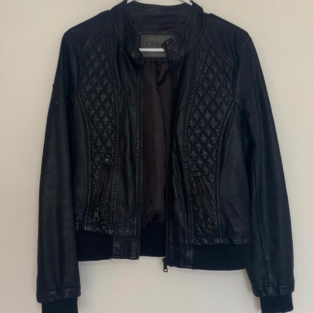 black (fake) leather jacket (styled in last pic)